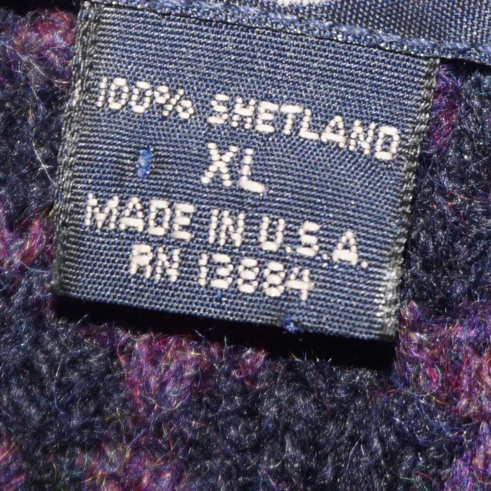 Vintage 90s Oversized Shetland Wool Boyfriend Sweater XL - Picture 3 of 6